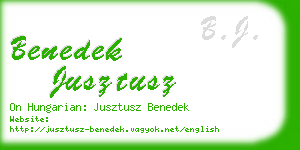 benedek jusztusz business card